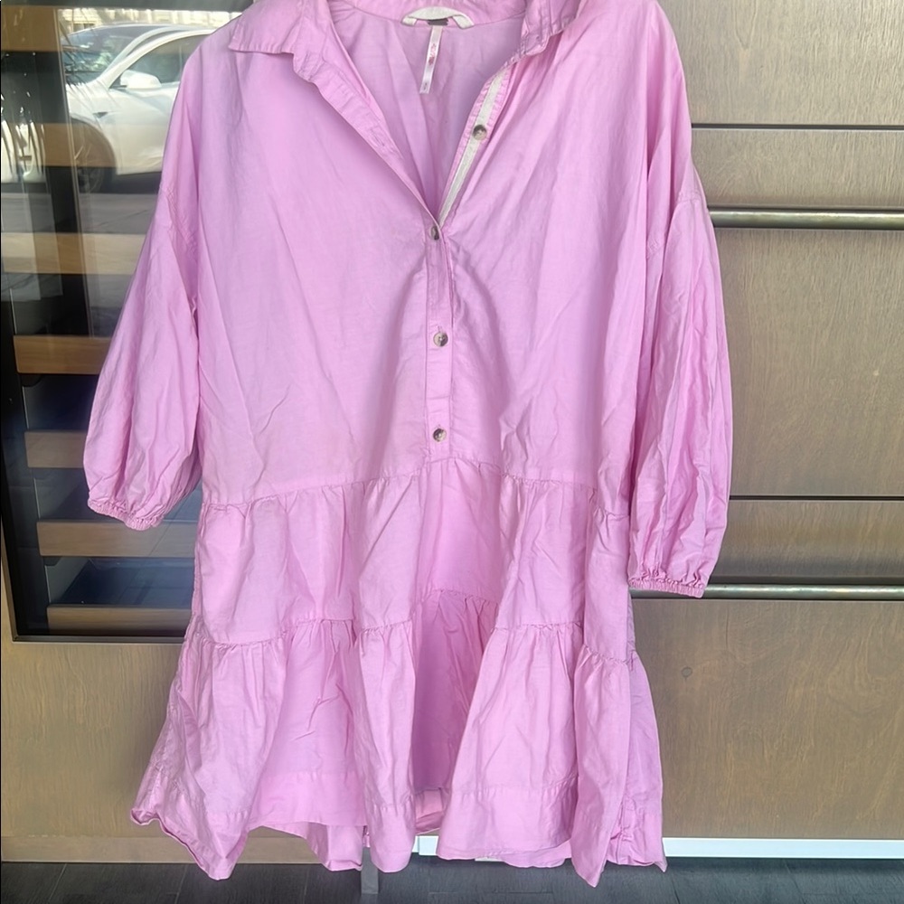Pink Button-Up Dress